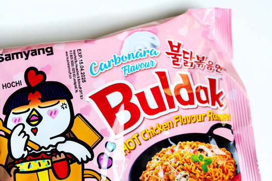 siegen, nrw, germany - 22 10 2024: a buldak noodle package