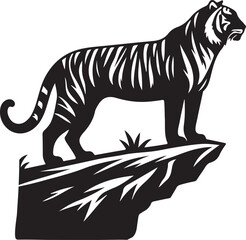 silhouette tiger in the forest