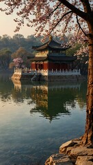 Naklejka premium The Summer Palace in spring season