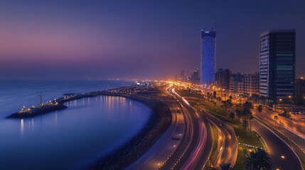 Enjoy dazzling fireworks on the stunning Jeddah corniche, right by the Formula 1 race track in Saudi Arabia.
