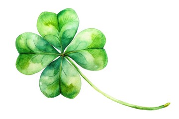 Fototapeta premium Watercolor clover leaves on white background