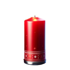 Obraz premium Elegant red Christmas candle ornaments with festive details, isolated on a transparent background. Perfect for seasonal designs.