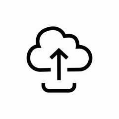 cloud upload icon sign vector