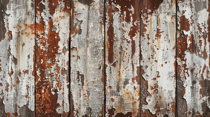 Texture of old, peeling paint on a vintage metal surface for a rustic look