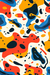 Vertical Abstract blob seamless pattern. Abstract blotch shape. Liquid shape elements.