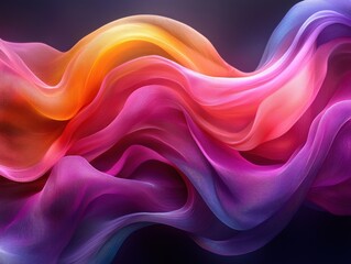 Obraz premium Abstract Swirling Layers of Pink, Orange, and Blue Fabric