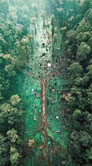 Fototapeta premium Green forest canopy texture