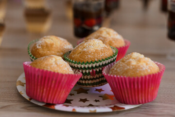 A Delicious Array of Freshly Baked Muffins on a Festive Plate