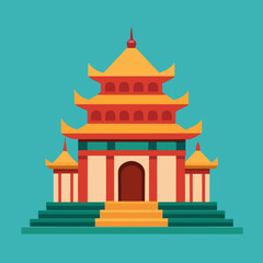 vector illustration of temple