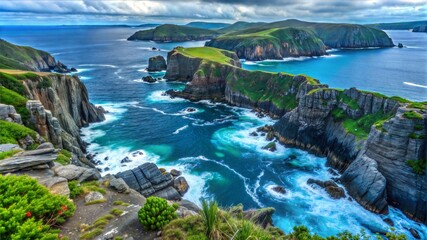 Fototapeta premium Rugged Coastline Cliffs Dramatic Ocean View