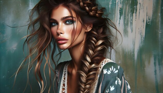 Fototapeta Trenzas de Inspiración Boho