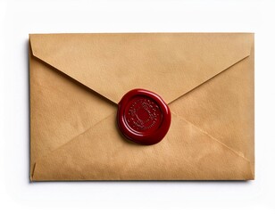 old envelope and letter paper with wax seal stamps set isolated