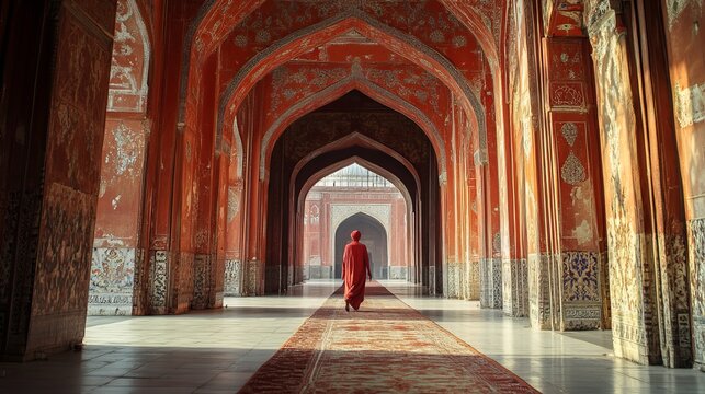 Lahore's historic Badshahi Mosque is a grand monument. It's one of the largest mosques in the world.