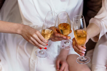 Celebration of Friendship with Sparkling Champagne Toast