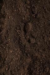 Black land for plant background. Top view.
