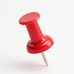 Red push pin isolated on transparent background
