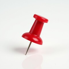 Red push pin isolated on transparent background
