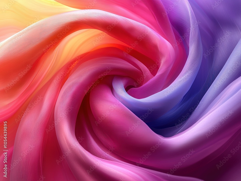 Poster abstract swirling pattern of colorful fabric