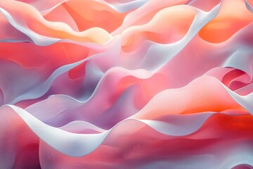 Fototapeta premium Abstract Wavy Pattern in Pink and White Hues