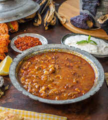 Traditional okra soup of Konya city