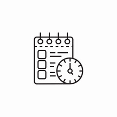 calendar event clock icon sign vector