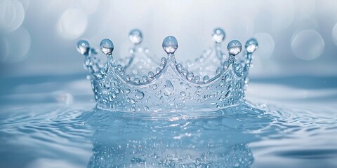drop of water forming a crown artistic