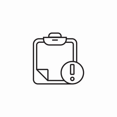 clipboard error icon sign vector