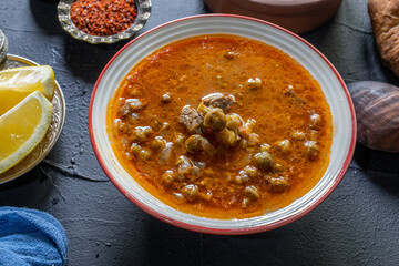 Traditional okra soup of Konya city