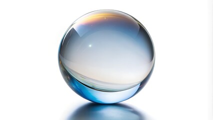 Glass Crystal Ball Isolated on White Background for Mystical and Decorative Designs