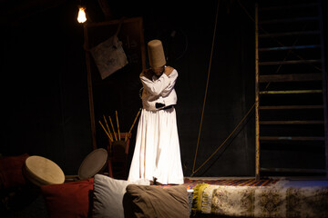 Dancing image of Sufi whirling dervish
