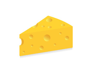 Cheese. Realistic piece of cheese. Hard cheese
