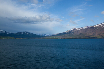 Iceland mountains with snow