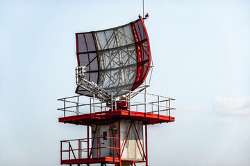 Airport radar monitoring the airspace