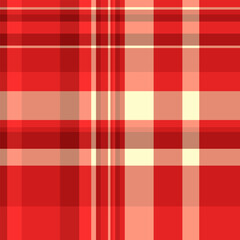Packaging plaid texture pattern, sketching textile check seamless. Festive background tartan vector fabric in red and lust colors.