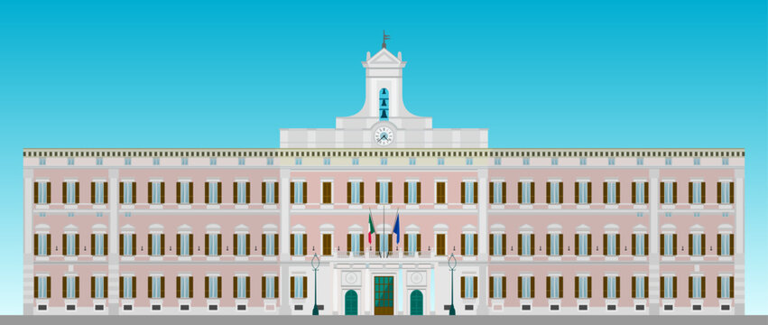 Vector image of Montecitorio palace in Rome, Italy