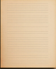 Naklejka premium Blank lined vintage paper background, empty white paper.