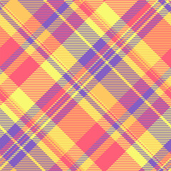 Day plaid seamless pattern, costume texture fabric textile. Manufacturing check background vector tartan in red and violet colors.