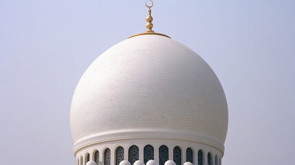 The Sheikh Zayed Grand Mosque in Abu Dhabi features a stunning dome, a prominent landmark in the city.