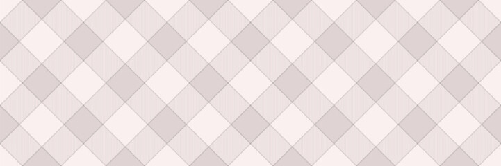 French tartan texture background, good fabric plaid textile. 1970s pattern check vector seamless in sea shell and white colors.