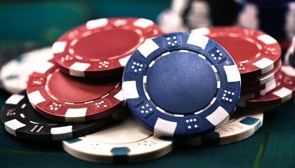 Naklejka premium poker chips close up