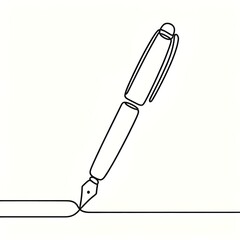 Obraz premium Minimalist pen with sleek design on white background