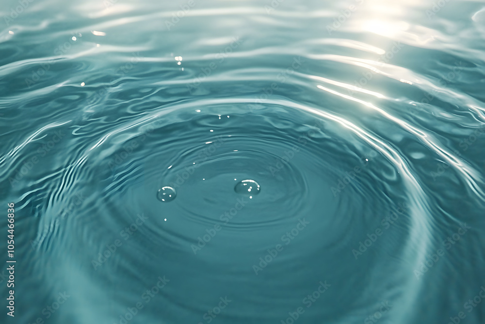 Poster blue water with ripples on the surface. defocus blurred transparent blue colored clear calm water su