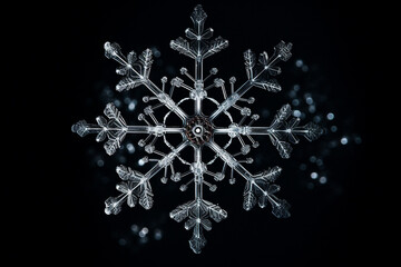 Christmas snowflake on black