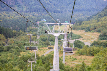 cable car in the mountains