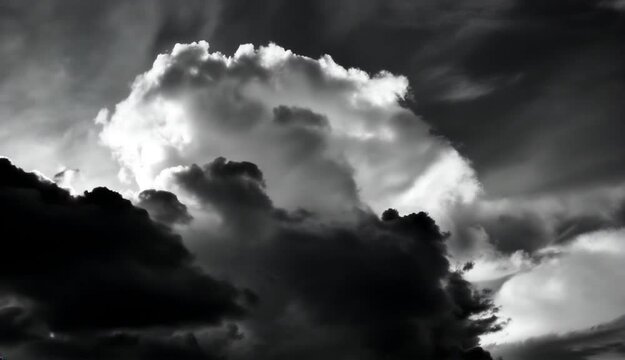 Clouds, very dramatic sky, moving swiftly across the sky, weather, change,  Sunlight is pouting through the silhouette of the cloud formation. Moody, dark. High Resolution.