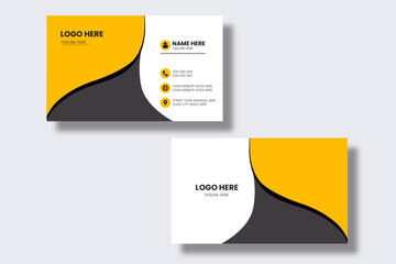 Modern and simple business card design with yellow dark graty colorfull design. 