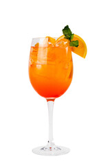 glass of aperol spritz cocktail