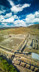 Obraz premium Aerial view of Tripolis on the Meander Ancient City in Denizli City, Turkiye