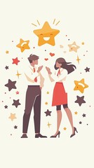 Business professionals celebrating customer satisfaction and feedback success