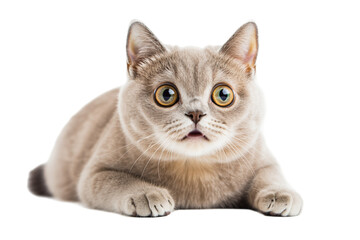 Fototapeta premium Adorable British Shorthair Cat with Surprised Expression